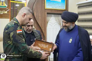 حضور کاروان خدام حرم مطهر رضوی در مسیر پیاده&zwnj;روی اربعین حسینی-1