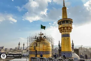تنظیف گنبد مطهر حرم امام رضا علیه&zwnj;السلام