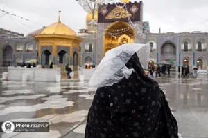 بارش باران در حرم مطهر رضوی