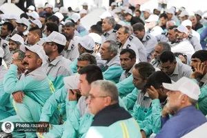 آیین اذن خدمت خادمین شهری در اربعین حسینی