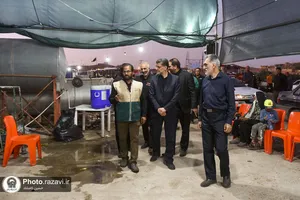 بازدید قائم مقام تولیت آستان قدس رضوی از مواکب خدمت رسان به زائرین پیاده