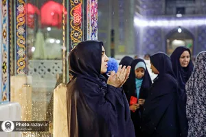 بارش باران تابستانی در حرم مطهر رضوی