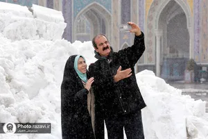 بارش برف در حرم مطهر رضوی -2
