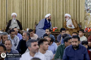 مراسم جشن عید ولادت پیامبر اکرم صلی&zwnj;الله&zwnj;و&zwnj;علیه&zwnj;وآله در تالار ولایت حرم مطهر رضوی 