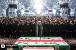 در حریم حضرت رضا (ع)، پیکر‌های پاک پنج شهید جنگ رمضان بدرقه شد