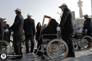 تشرف کاروان معلولان خراسان شمالی به حرم مطهر رضوی