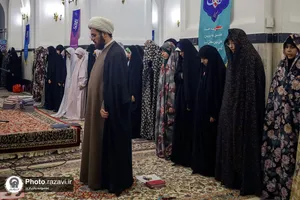 وداع دختران نوجوان معتکف رمضانیه در حرم مطهر رضوی