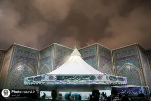 بارش برف شبانگاهی در حرم مطهر رضوی