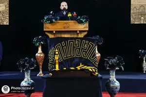 اهتزاز پرچم عزای گنبد بارگاه منور رضوی در کاظمین