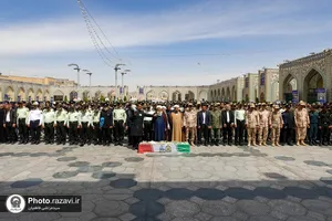 تشییع پیکر شهید مهدی گلشاهی در حرم مطهر رضوی