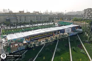 عکس های هوایی از مواکب خدمت رسان به زائرین حرم مطهر رضوی