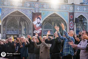 اجتماع مردمی محکومیت شهادت اسماعیل هنیه در حرم مطهر رضوی