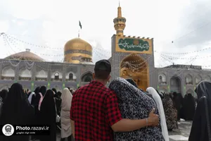 بارش باران بهاری در حرم مطهر رضوی
