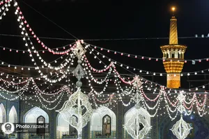 حال و هوای حرم مطهر رضوی در شب میلاد حضرت معصومه سلام الله علیها