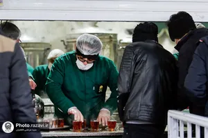 چایخانه حرم مطهر رضوی در ایام ولادت حضرت زهرا سلام الله علیها
