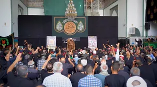 اجتماع هیئات مذهبی گلستانی در ایوان مقصوره مسجد گوهرشاد حرم مطهر رضوی