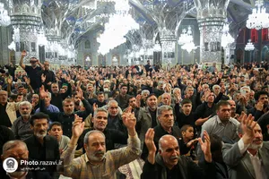 مراسم وداع با پیکر شهید مجید شخصی در حرم مطهر رضوی