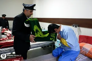 حضور خدام حرم مطهر رضوی در آسایشگاه جانبازان امام خمینی