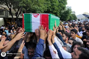 تشییع پیکر شهید غیرت &laquo;حمیدرضا الداغی&raquo; در حرم مطهر رضوی