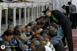 حضور خدام حرم مطهر رضوی در کمپ ماده 16 آقایان