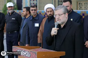 تشییع پیکر پاکبان مشهدی در حرم مطهر رضوی