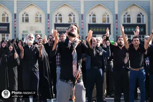 عزاداری خدام در روز شهادت امام رضا علیه السلام