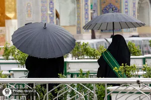 بارش باران در حرم مطهر رضوی