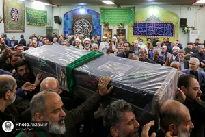 مراسم تشییع پیکر حاج سیدجعفر ماهرخسار در حرم مطهر رضوی