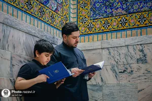 حرم مطهر رضوی در شب تاسوعای حسینی