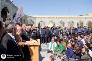 تشییع پیکر حاج سید رضا موید خراسانی در حرم مطهر رضوی