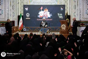 تشرف کاروان زائرین پیاده نیشابور به حرم مطهر رضوی