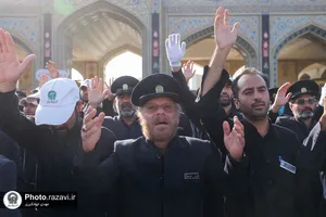 عزاداری خدام در روز شهادت امام رضا علیه السلام