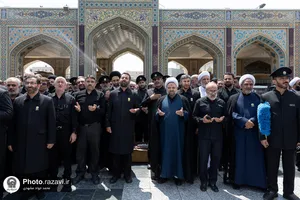 تشییع پیکر مرحوم سید جواد حجازی در حرم مطهر رضوی