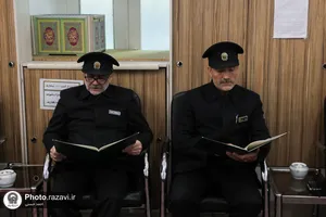 مجلس گرامیداشت شهدای سانحه هوایی رئیس جمهور از سوی دربانان حرم مطهر رضوی
