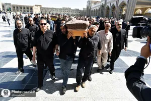 تشییع پیکر مرحوم مصطفی لشکری در حرم مطهر رضوی