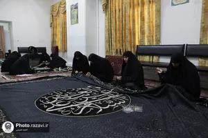 آماده سازی پوش ضریح مطهر رضوی به مناسبت ماه محرم
