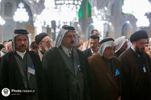 حضور شیوخ عشایر عراق در نماز جمعه حرم مطهر رضوی