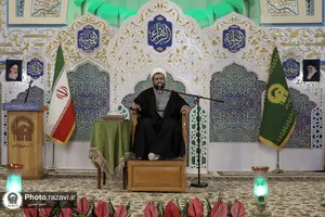 وداع با پیکر شهید سیدداوود بی&zwnj;طرف در حرم مطهر رضوی