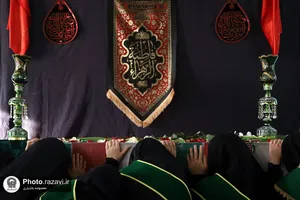 وداع با پیکر شهید گمنام دفاع مقدس در مدرسه دخترانه امام رضا علیه&zwnj;السلام