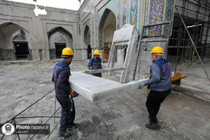 بازدید پرسنل حراست سازمان مرکزی از پروژه&zwnj;های عمرانی حرم مطهر رضوی