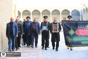 حضور کاروان خدام حرم مطهر رضوی در مسیر پیاده&zwnj;روی اربعین حسینی-2