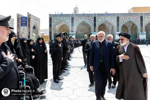 تشییع پیکر مرحوم سید جواد حجازی در حرم مطهر رضوی