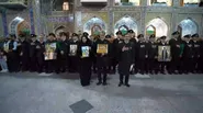 حضور خانواده شهید جاویدالاثر ماکان نصیری همراه با تنها یادگار او در مراسم حدیث کساء در حرم مطهر رضوی