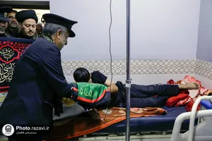 حضور کاروان سفیران امام رئوف علیه&zwnj;السلام در بیمارستان حضرت بتول شهر کوت