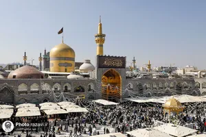 سیاه&zwnj;پوشی حرم مطهر رضوی در پی حمله تروریستی رژیم صهيونيستی به غزه