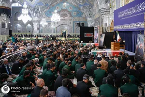 وداع با پیکر شهدای مدافع امنیت در حرم مطهر رضوی