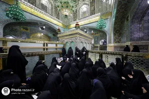 غبارروبی ضریح مطهر امام رضا علیه&zwnj;السلام