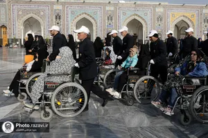 تشرف کاروان معلولان خراسان شمالی به حرم مطهر رضوی