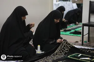 آماده سازی پوش ضریح مطهر رضوی به مناسبت ماه محرم