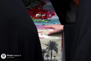 وداع با پیکر شهید گمنام دفاع مقدس در مدرسه دخترانه امام رضا علیه&zwnj;السلام